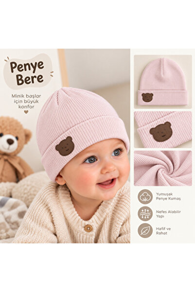 miniboncuk Teddy Ayıcık Detaylı Penye Bere