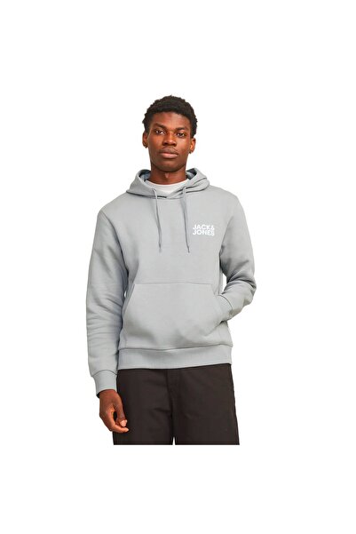 Jack & Jones JJECORP Φούτερ με κουκούλα με λογότυπο 12152840-4703354 Γκρι