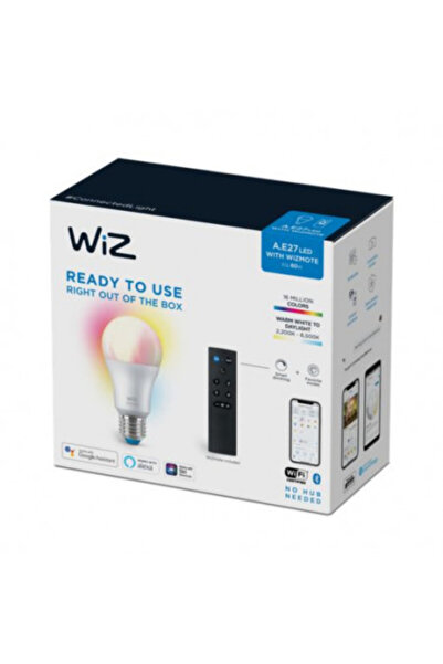 Wiz Set de becuri LED inteligente + telecomandă RGB, Wi-Fi multicolor, A60, E...