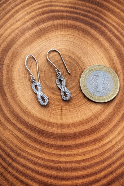 Agai Silver Sonsuzluk ve Yıldız Model Telkari El İşçiliği 925 Ayar Gümüş Kadın Küpe