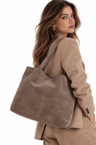 GTG Premium Genuine Original Leather Suede Women's Hand and Shoulder Bag