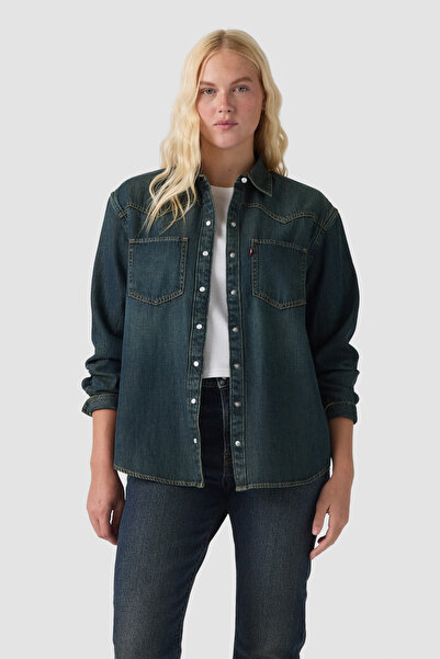 Levi's Teodora Western High Vibration Western Dark Indigo Kadın Gömlek