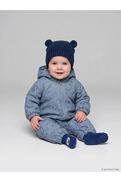 LC Waikiki LCW baby Mavi Su İtici Erkek Bebek Astronot Mont