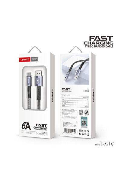 OEM Tranyoo Καλώδιο δεδομένων type-C 6A 1m T-X21C - Fast charger cable