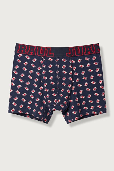 ablukaonline Men's Cotton Playing Card Patterned Boxer Navy Blue