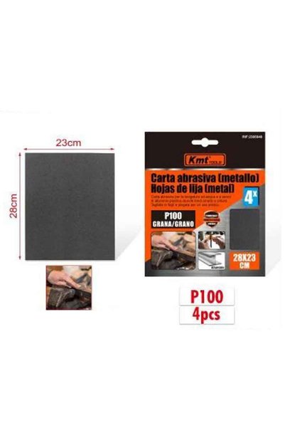 OEM KMT Γυαλόχαρτο Μετάλλου P100 4τμχ 28x23cm - Abrasive paper
