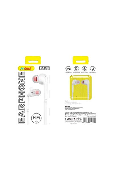 OEM Andowl Ενσύρματα Ακουστικά με AUX 3.5mm EA43 - Earphone