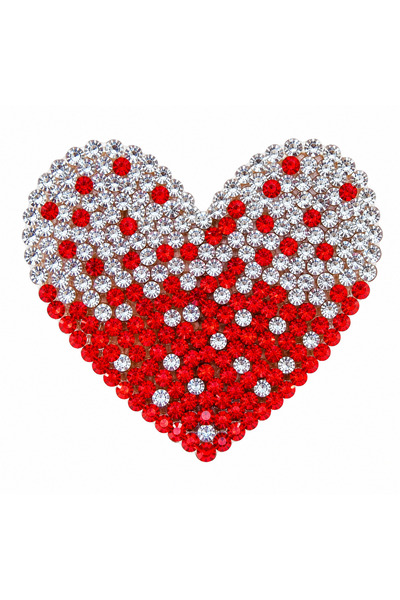 Generic Brand Heart Figured Red Crystal Stone Iron-On Applique Arma 5X3 cm - 1 Pc