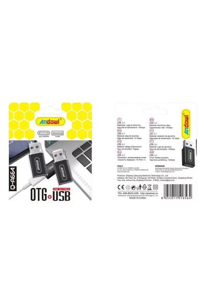 OEM Andowl Μετατροπέας Αντάπτορας Type-C σε USB Q-A664 - OTG+USB Converter