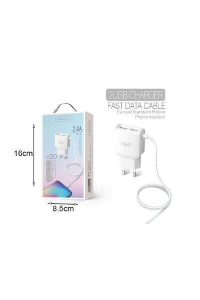 OEM Tranyoo Φορτιστής με καλώδιο Type-C 2USB V20 2.4A – Charger 2USB Fast