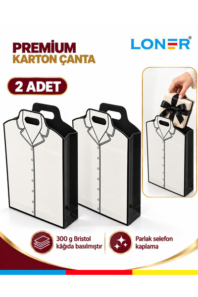 Loner Kutu Karton Çanta, Hediye Paketi, Hediye Kutusu, Karton Poşet Çanta, Kr...