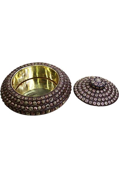 Generic Latas Vintage Style Wooden Storage Bowl With Copper and Brass Work |Vintage Jewelry Organizer Handmade Wooden Trunk for Home Decor Gifts 02