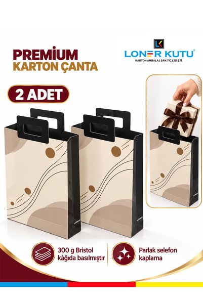 Loner Kutu Karton Çanta, Hediye Paketi, Hediye Kutusu, Karton Poşet Çanta, Kr...