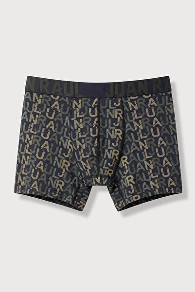 ablukaonline Men's Cotton Typography Patterned Boxer Navy Blue