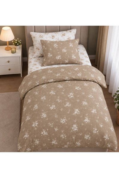 Gasel Home 120x200 Yataklar İçin Pamuklu Çarşafı Lastikli Nevresim Takımı ( 2 Yastıklı ).