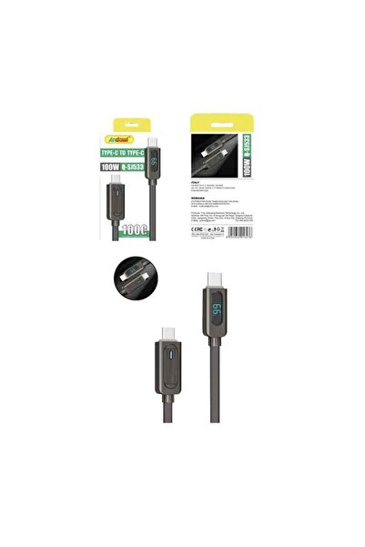 OEM Andowl Καλώδιο γρήγορης φόρτισης TypeC σε TypeC 100W 1m Q-SJ533 - Data Cable