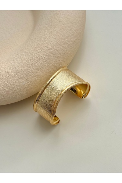 YOUES JEWELRY 14K ALTIN RENK Ayarlanabilir Çelik Kalın Kelepçe Bilezik Kadın ...