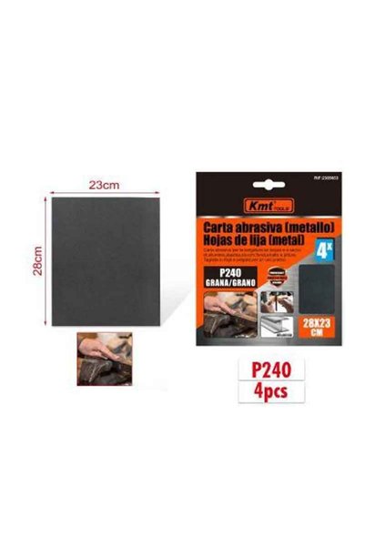 OEM KMT Γυαλόχαρτο Μετάλλου P240 4τμχ 28x23cm - Abrasive paper
