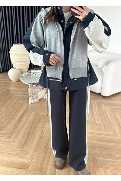 Bak'ap Premium Garnili Çift Renk Ceket-Pantolon Takım