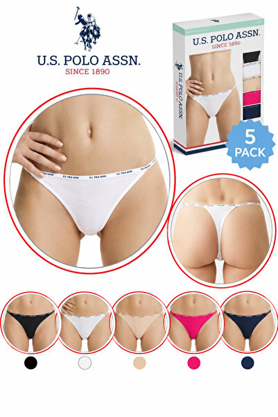 U.S. Polo Assn. Kadın, Lisanslı, %47 Modal %47 Pamuk, 5'li V-String