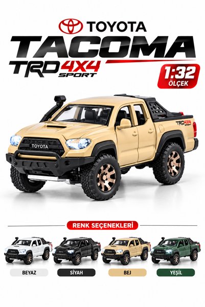 craftivio 1:32 Ölçek Toyota Tacoma TRD Diecast Metal Araba 4x4 Süspansiyonlu ...