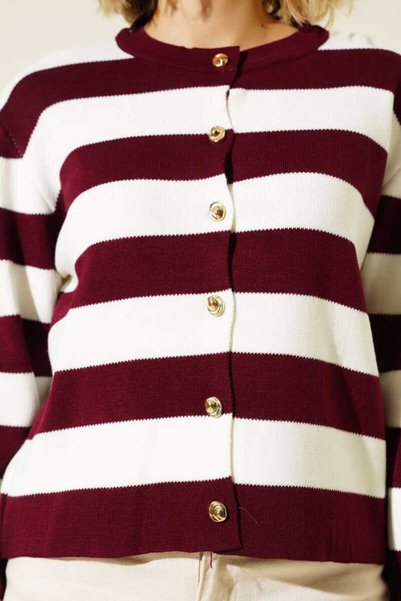 EKİN DEMİR Thick Striped Knitwear Cardigan