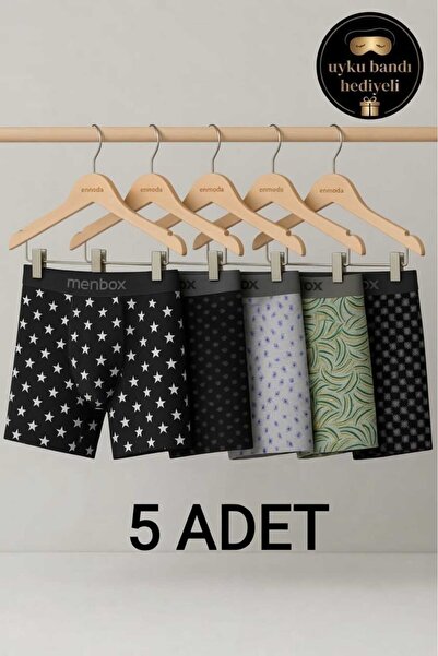 MENBOX 5-Piece Cotton Lycra Mixed Patterned Men's Boxer Set - Special Product...