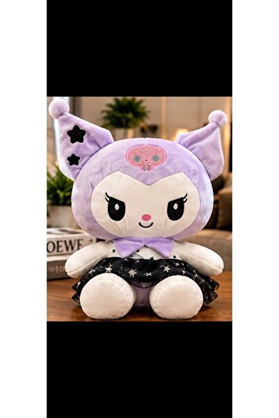 Toys 30 CM Mor Siyah Elbiseli Sevimli Peluş kuromi Karakter – Yumuşak Hediyel...