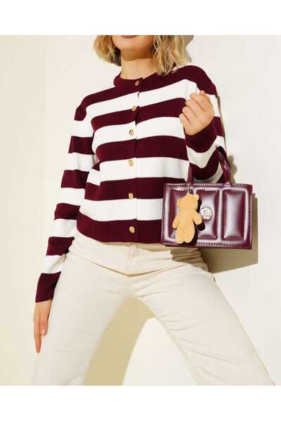 EKİN DEMİR Thick Striped Knitwear Cardigan