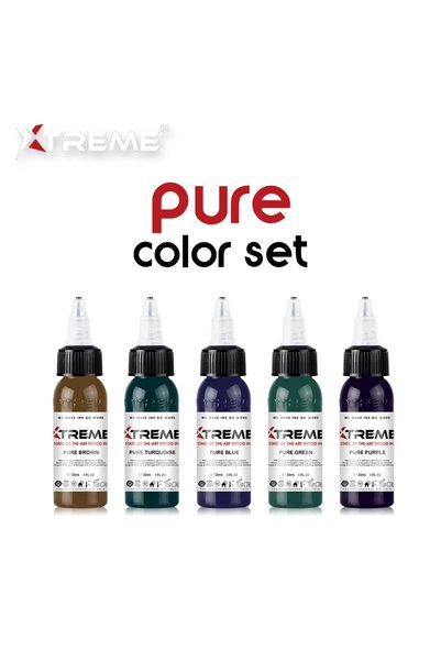 Tattoo Xtreme Ink Pure Color Set 1 oz – 5’li Profesyonel Dövme Boyası Seti