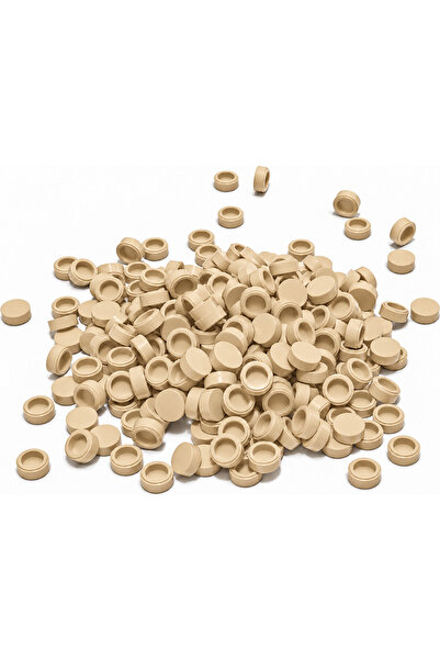 HAMMEN 1x1 Round Tile Yuvarlak Karo Parça, Tan (Bronz) – 100 Adet