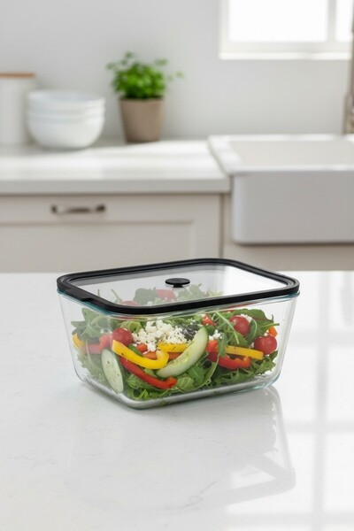 Suo Home Fresca Vacuum Glass Storage Container 1380 ml – Airtight Leak-Proof ...