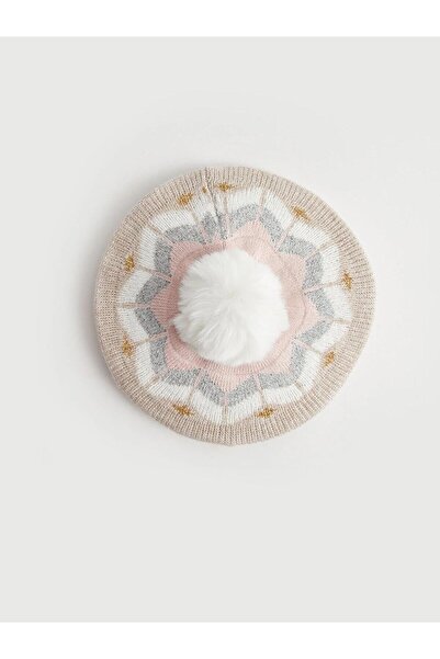 LC Waikiki Mixed Pompom Detailed Baby Girl Beanie (W3)