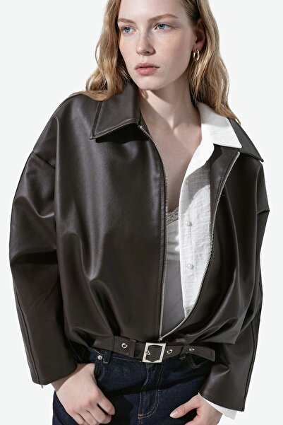 Hiccup Faux Leather Bomber Jacket