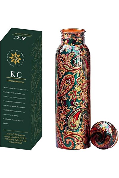 KC Kc Pure Copper Design Water Bottle with Advanced Leak Prevention Joints fo...