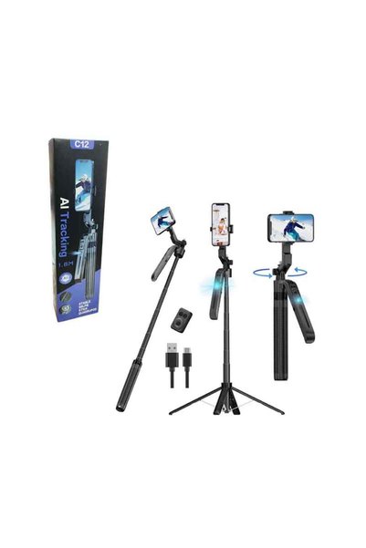 OEM Selfie Stick Τρίποδο Με AI Tracking C12 – Selfie Stick Tripod With AI Tra...