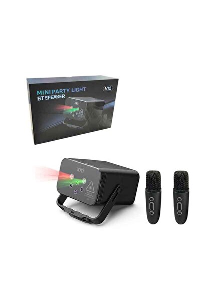 OEM Φορητό Ηχείο με Φώτα Πάρτι & Bluetooth + 2 Ασύρματα Μικρόφωνα – Mini Part...