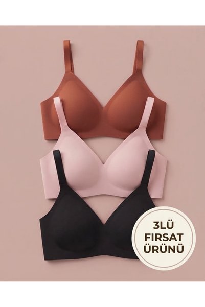 SOFENNA Seamless Bra Lazer Kesim Dikişsiz Ayarlanabilir Askılı Telsiz Kadın 3...