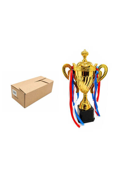OEM Κύπελλο Βράβευσης Χρυσό με Κορδέλες 28cm - Gold Trophy Cup with Ribbons 28cm