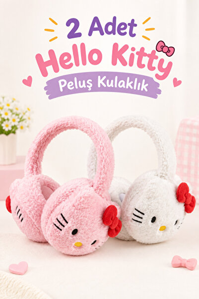 the Littles Kids 2 Pieces of Hello Kitty Model Plush Winter Children's Earmuf...