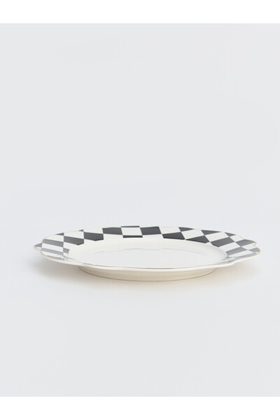 LC Waikiki Rmz Gi̇yi̇m Farkiyla Checkerboard Embroidered Cake Plate
