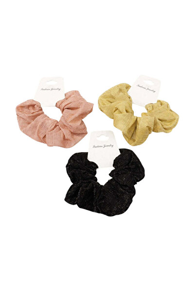OEM Σετ 12 Λαμπερά Λαστιχάκια Μαλλιών - Scrunchies με Glitter Glitter Hair Sc...