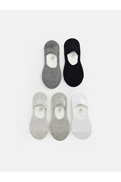 LC Waikiki Rmz Gi̇yi̇m Farkiyla Non-Slip Heel Women's Ballerina Socks 5-Pack