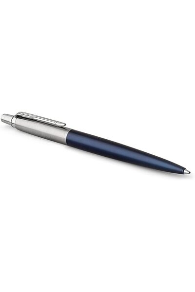 Parker قلم حبر جاف، من الفولاذ المقاوم للصدأ مع حواف من الكروم، برأس متوسط، ح...