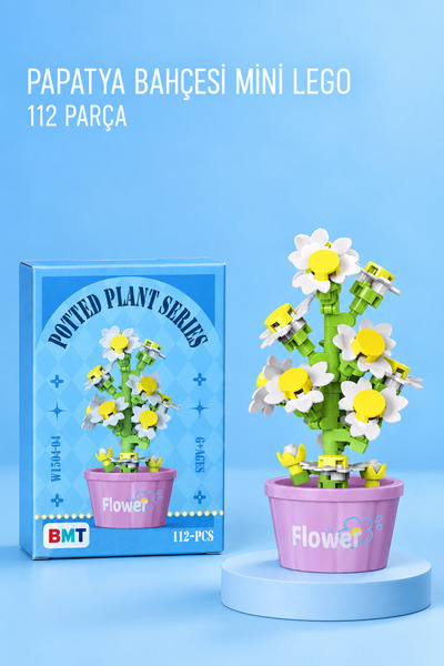 BMT TOYS Papatya Çiçeği Saksı Modeli Brıcks 3D Mini Blok Yapı Oyuncağı - 112 ...