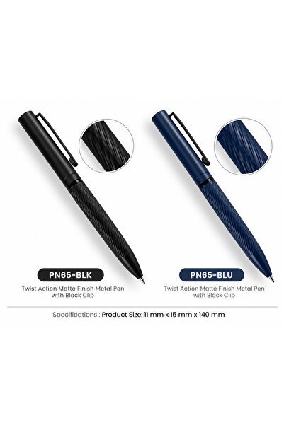 Generic 2pcs Customized Metal Pens – Twist Action, Matte Finish & Black Clip