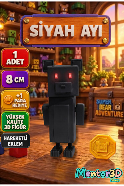 Mentor 3D Store Super Bear Adventure Siyah Ayı Süper Ayı Oyuncak
