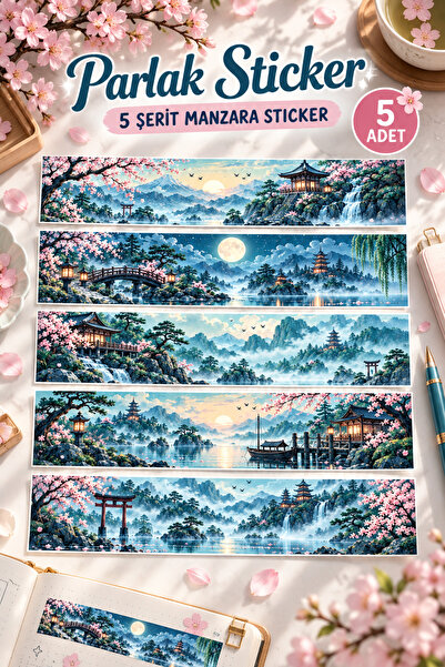Kolbi Craft 5 komada velikih pejzažnih naljepnica za bullet journal, album, l...