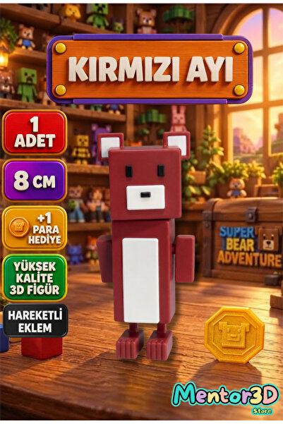 Mentor 3D Store Super Bear Adventure Baaren Kırmızı Ayı ve Shicka Seti Süper ...