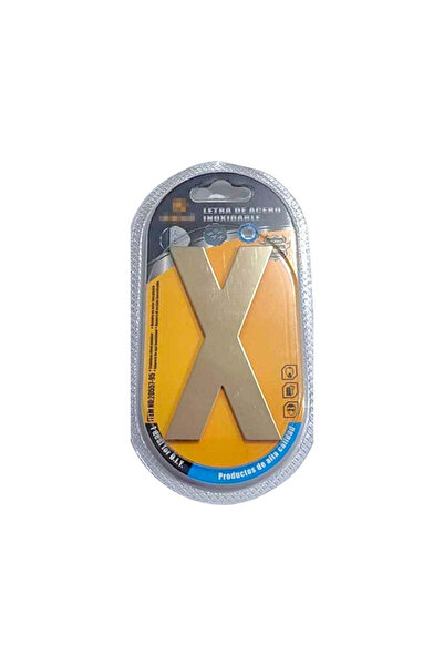 Tradesor Αυτοκόλλητη μεταλλική πινακίδα γράμμα X - 8cm - Σετ 12 τεμάχια - 204476
